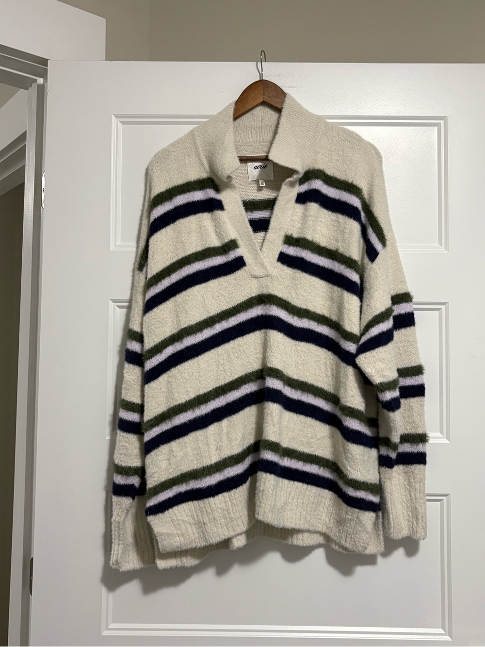 Arie unREAL Striped Polo Sweater.nwt sz Large - Picture 2 of 9